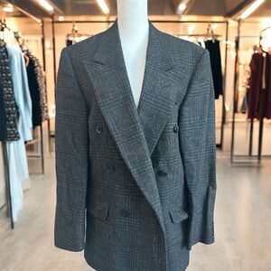 Classic Gray Double-Breasted Blazer